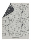 Grey & Charcoal Best Friends Allover Dog Blanket 100 x 140 cm