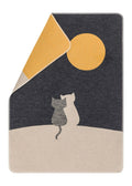 Charcoal Moongazing Cat Blanket 70 x 90 cm