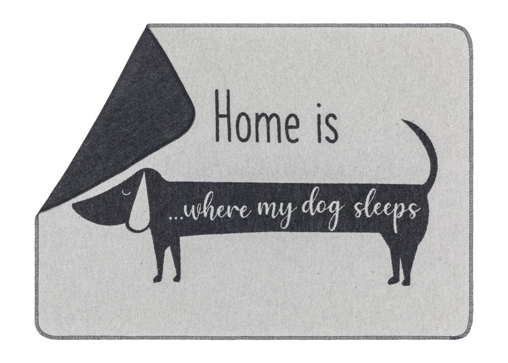 Grey Home is Where My Dog Sleeps Blanket 70 x 90 cm