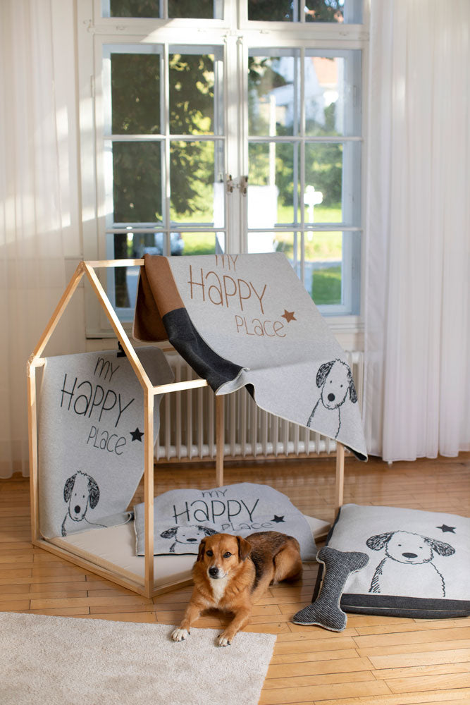Grey My Happy Place Pet Blanket 70 x 90 cm