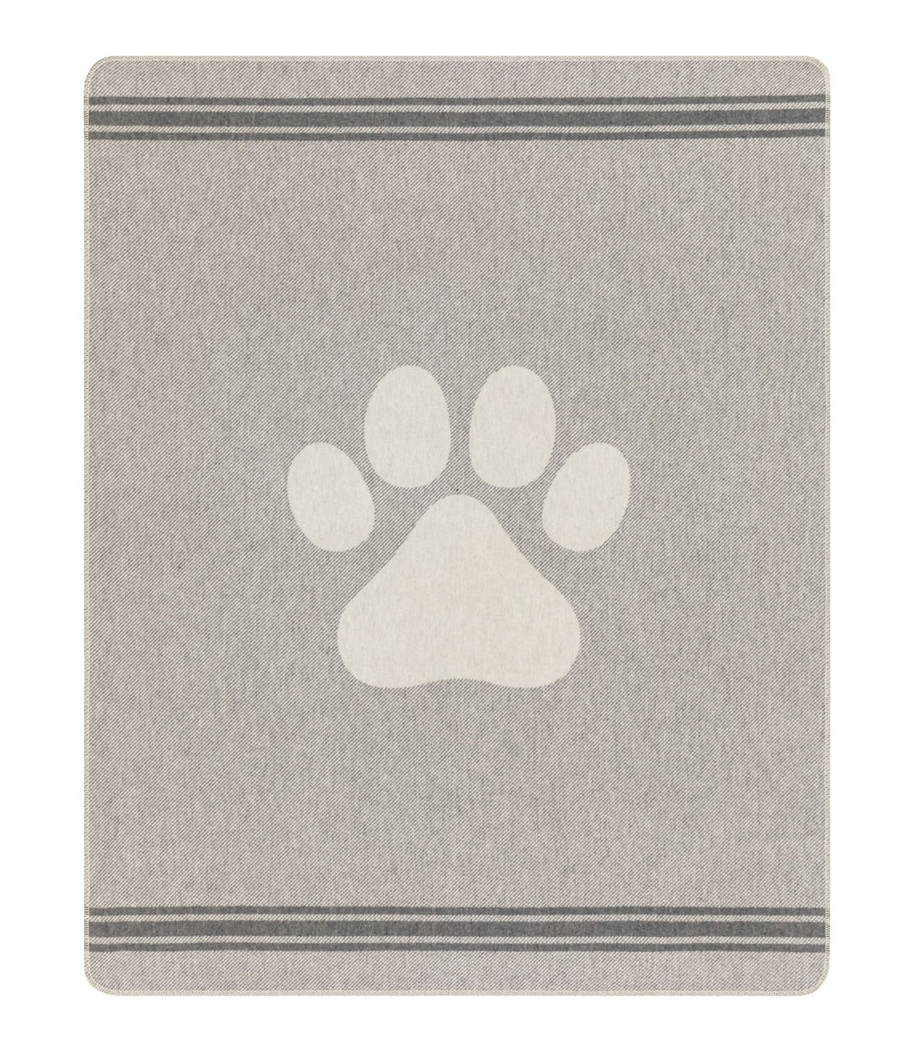 Grey Paw Dog Blanket 100 x 140 cm