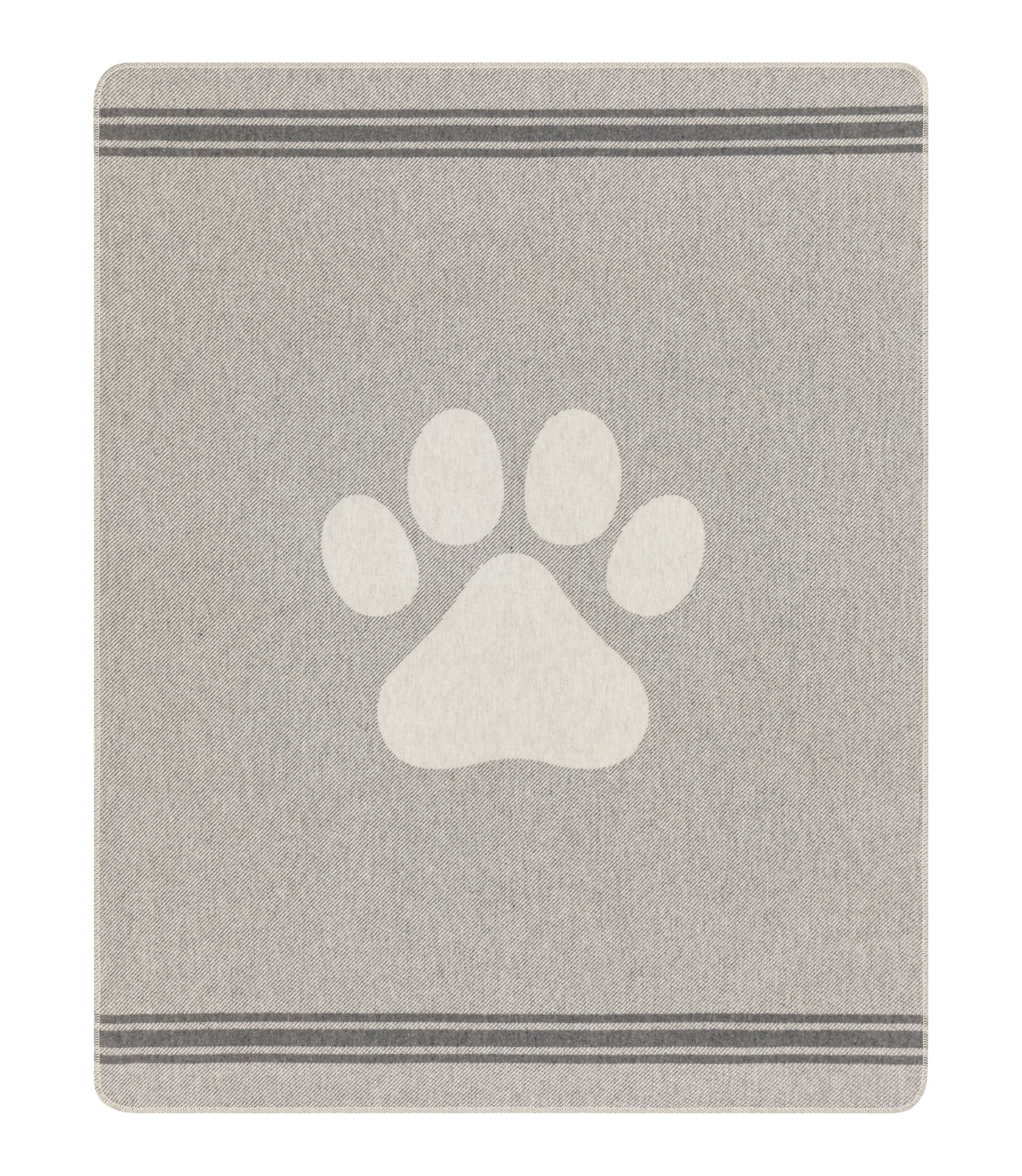 Grey Paw Dog Blanket 100 x 140 cm