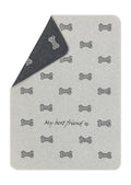 Grey Best Friends Bones Allover Pet Blanket 70 x 90cm