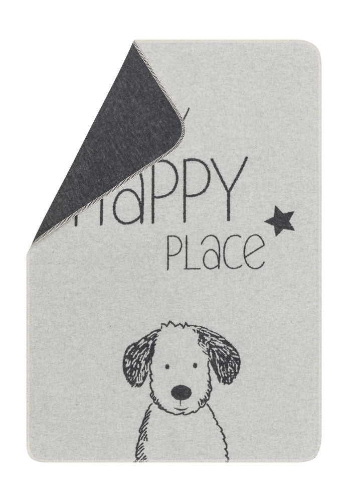 Grey My Happy Place Pet Blanket 70 x 90 cm