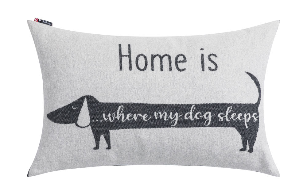Grey Home is Where My Dog Sleeps Cushion 40 x 60 cm