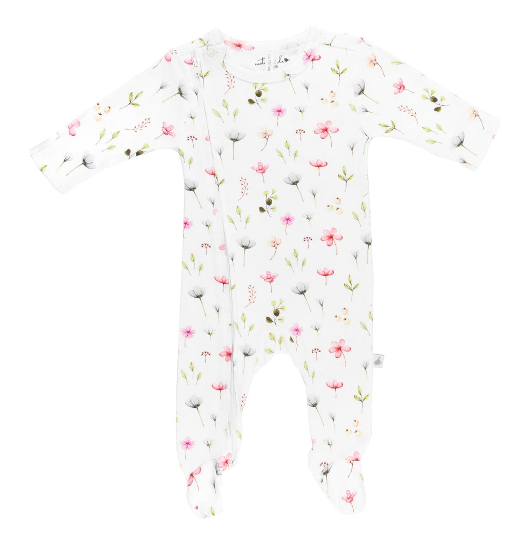 Fleur Organic Cotton Zip & Footed Outfit