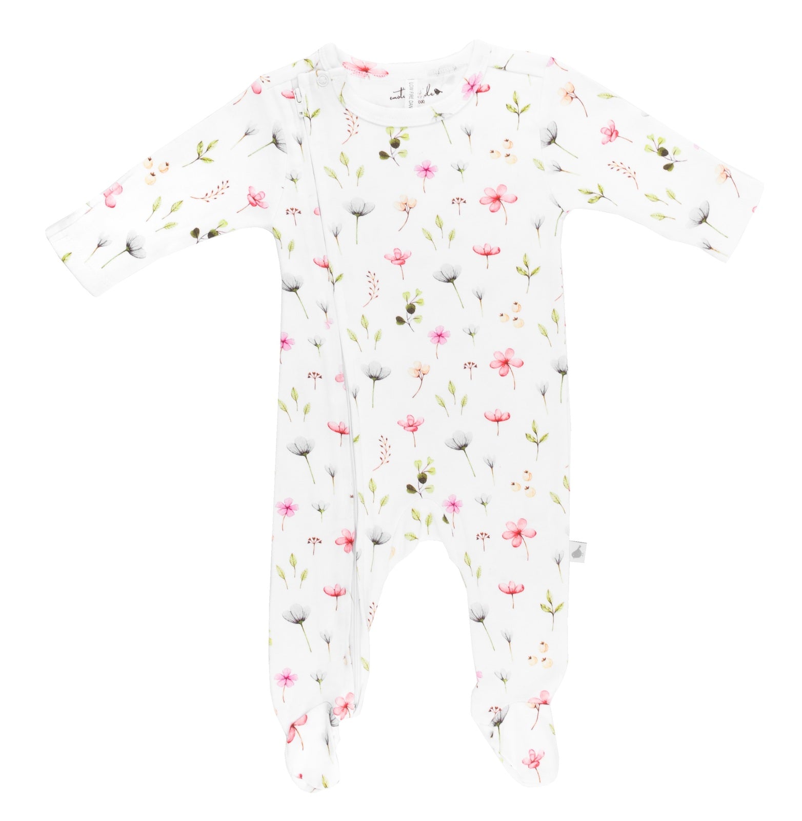 Fleur Organic Cotton Zip & Footed Outfit