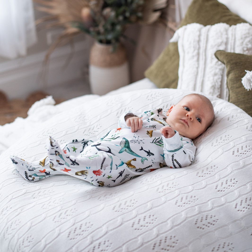 Under the Sea Organic Cotton Zip & Footed Outfit