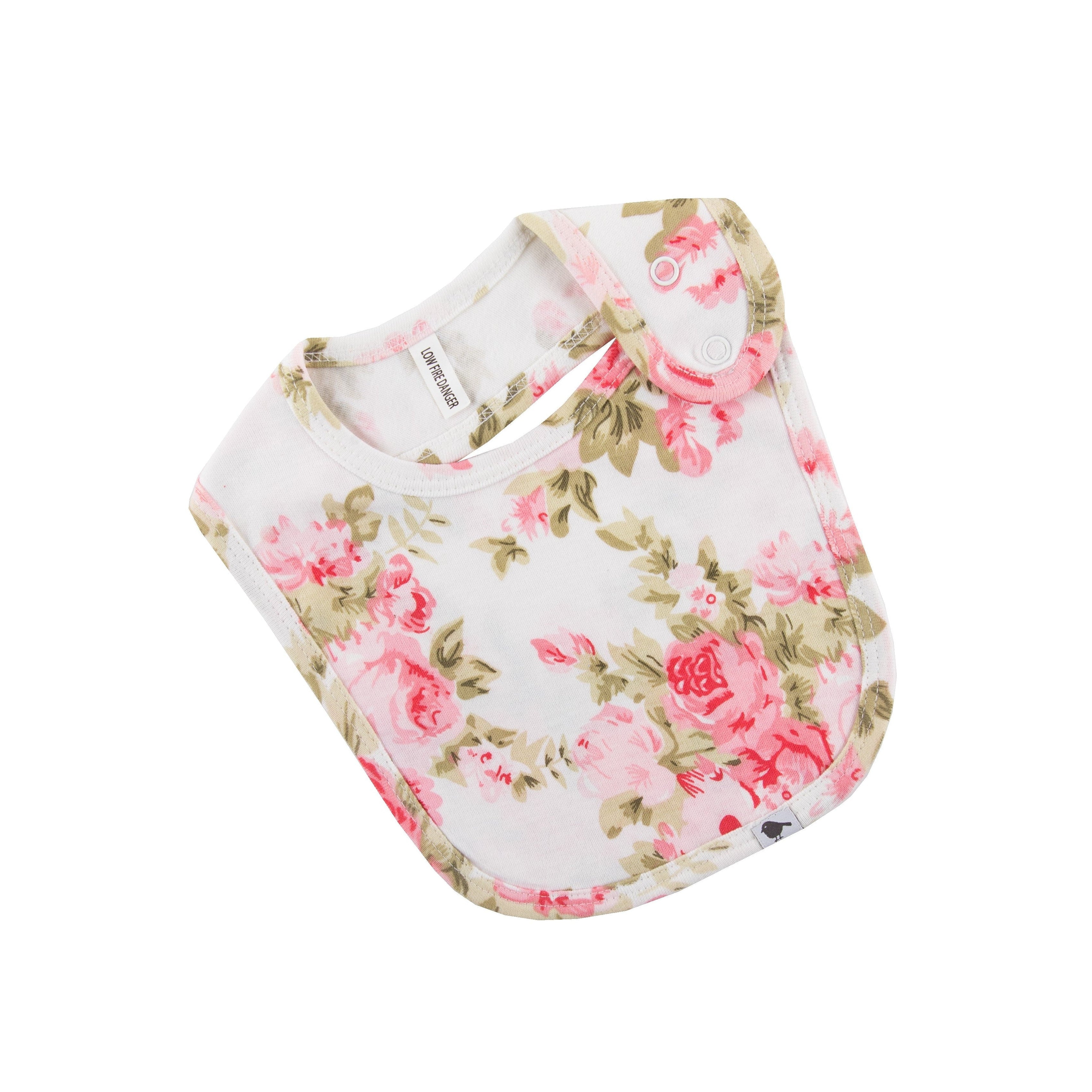 Floral-patterned baby bib 
