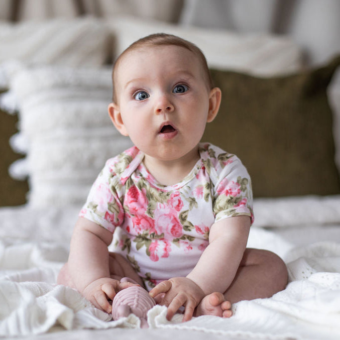 Peony Rose Short Sleeve Bodysuit