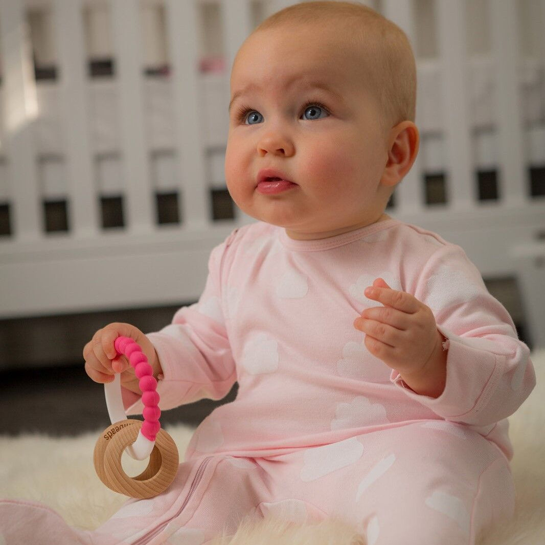 Pink Clouds Zipped Outfit with Feet
