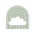 Sage rainbow-shaped teether on a white background