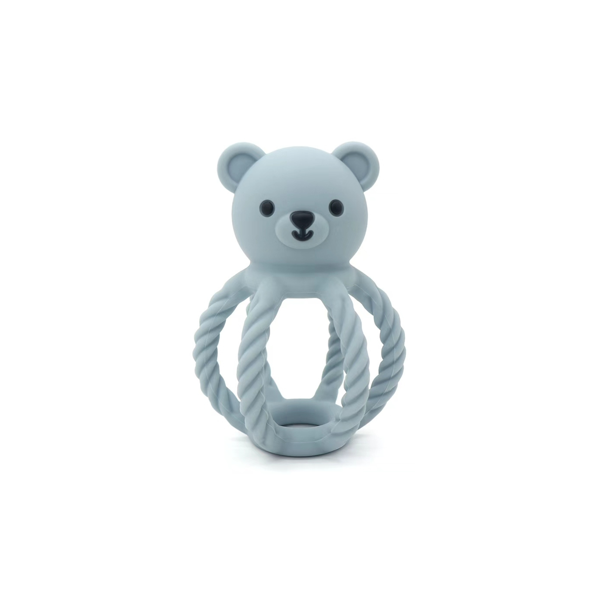 Dusty Blue Bear Silicone Teether and Rattle