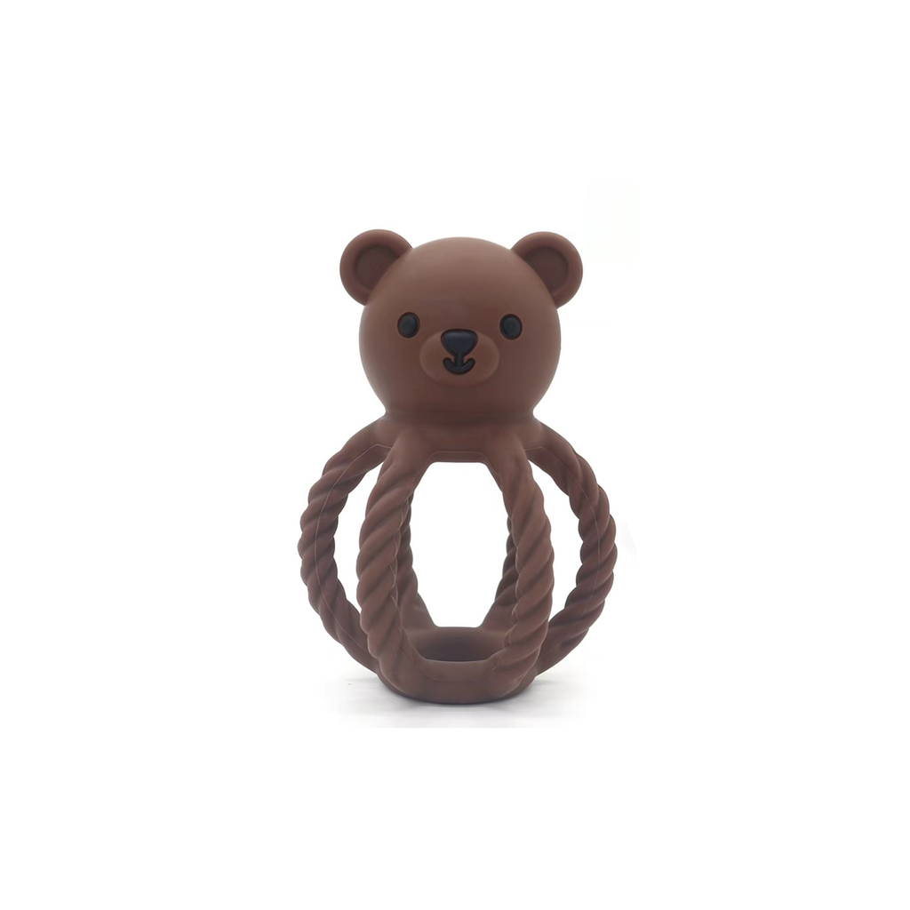 Brown Bear Silicone Teether and Rattle