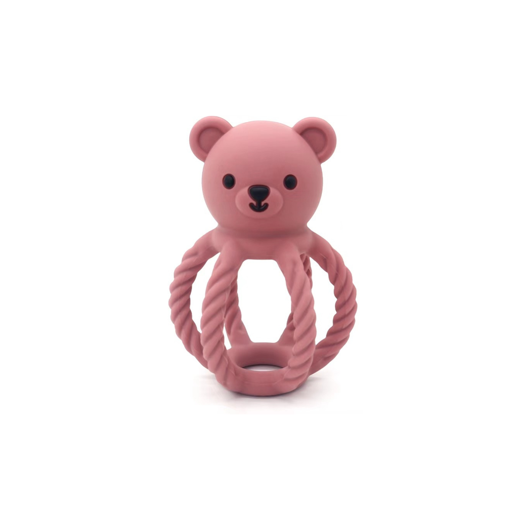 Blush Bear Silicone Teether and Rattle