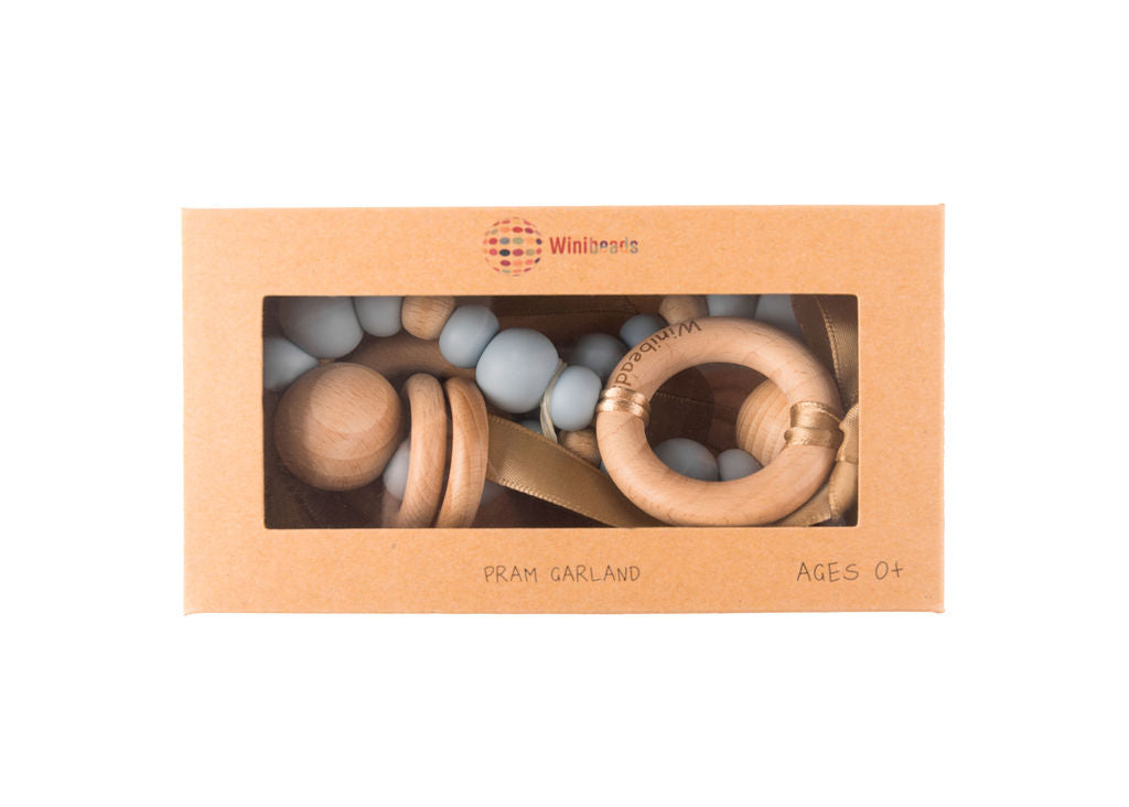Dusty Blue Harlow Pram Garland