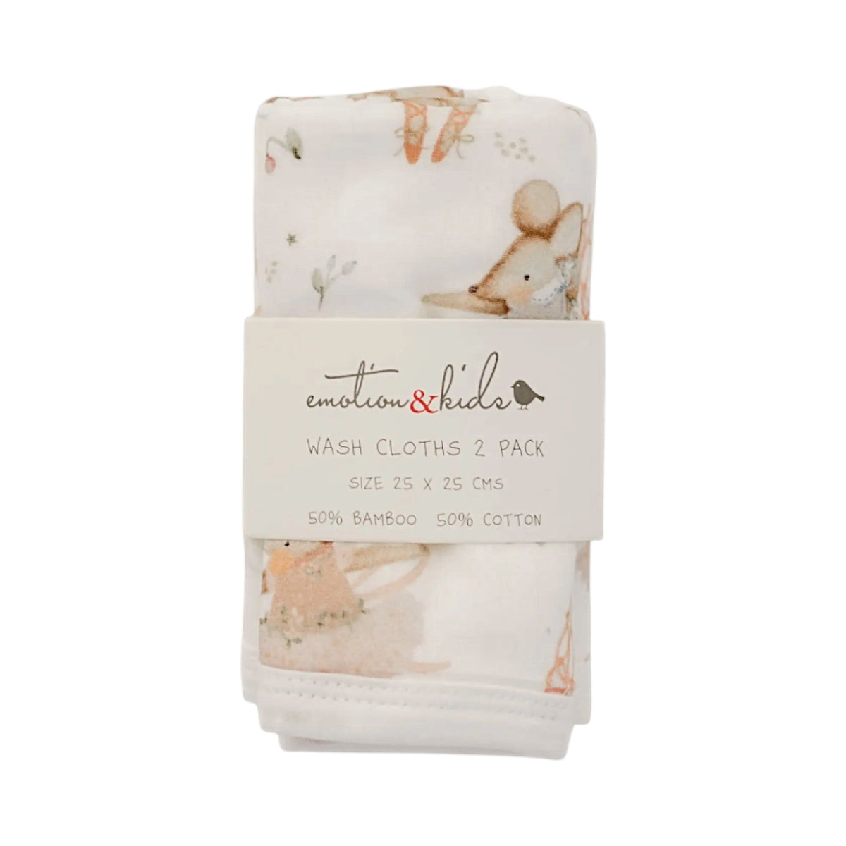 Ballerina Mouse Baby Washcloths - 2 Pack