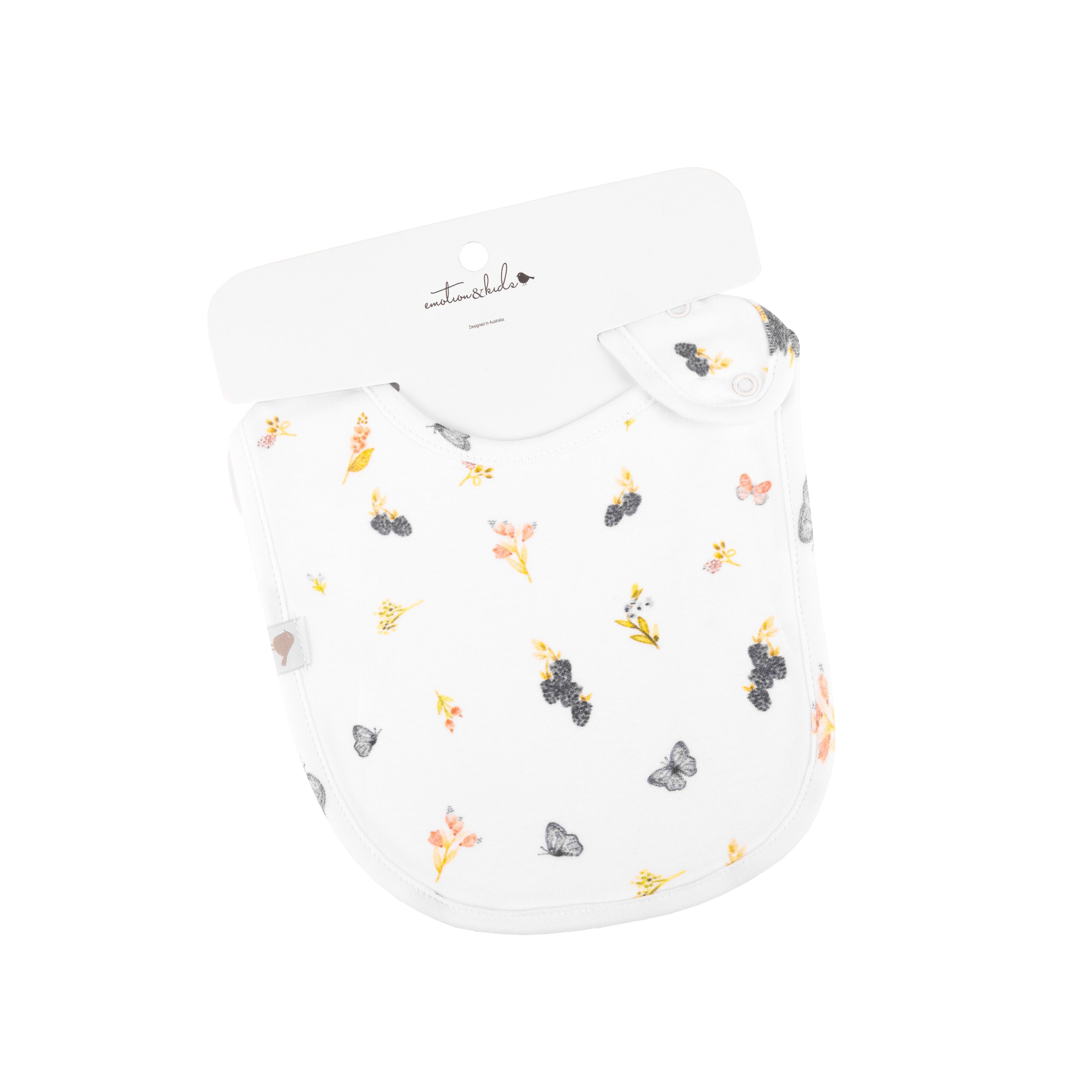 Berries & Butterflies Organic Cotton Bib