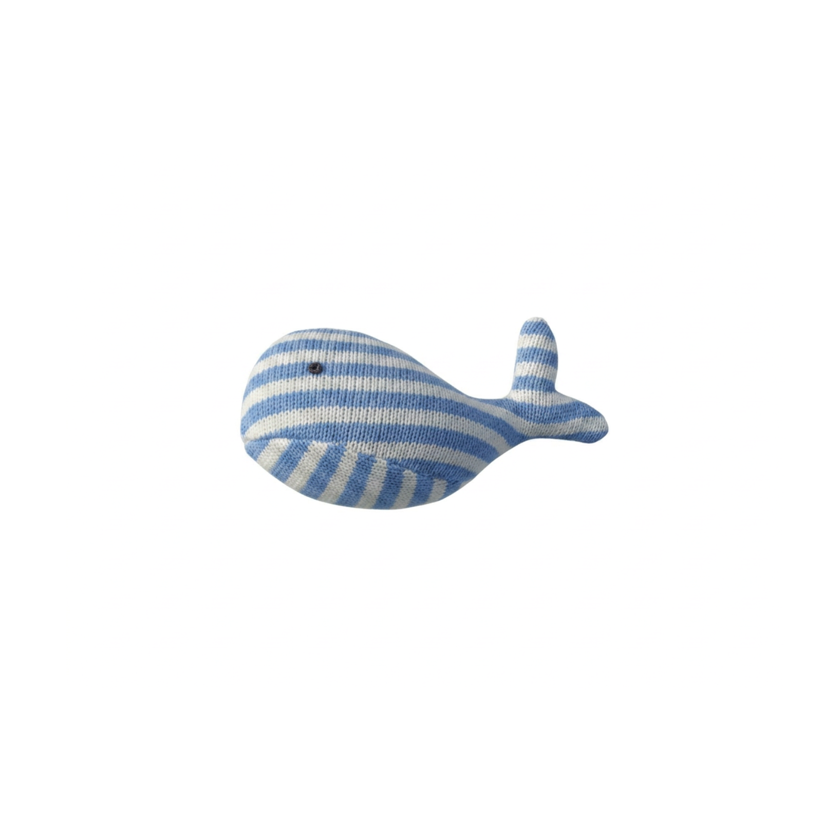 Blue & White Stripe Crochet Whale Squeaker