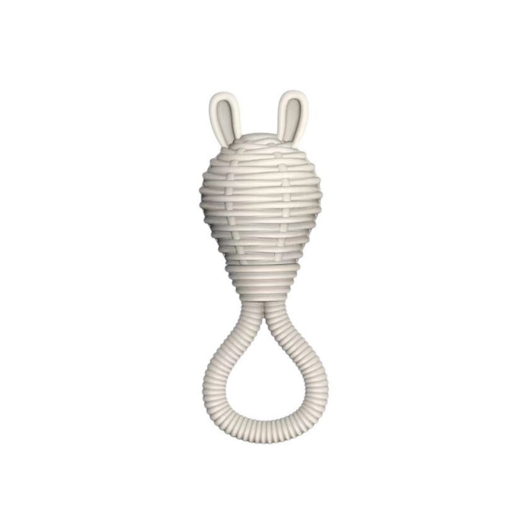 White Bunny Silicone Teether and Rattle