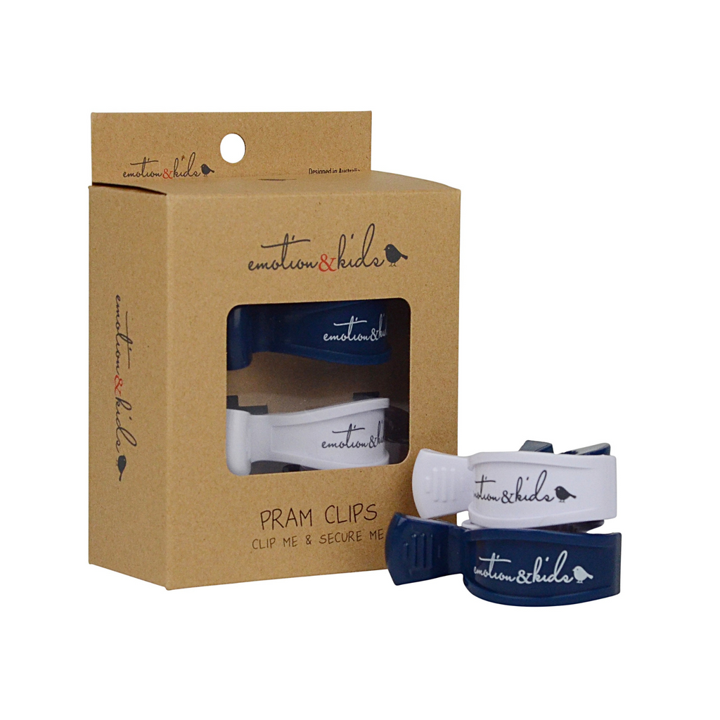 Navy & White Pram Clips - 2 Pack
