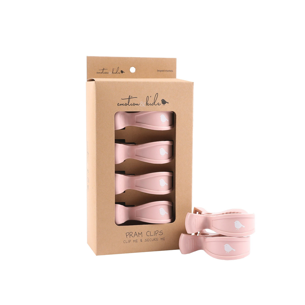 Dusty Pink Pram Clips - 4 Pack