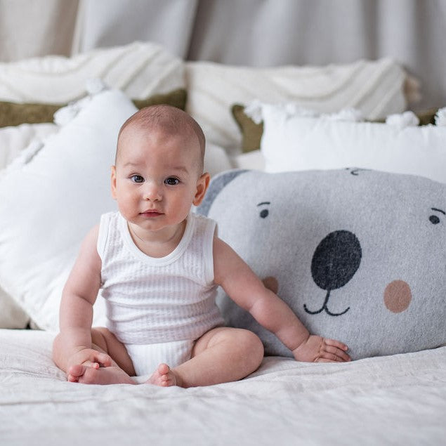 White Self Stripe Singlet Suits - 2 Pack