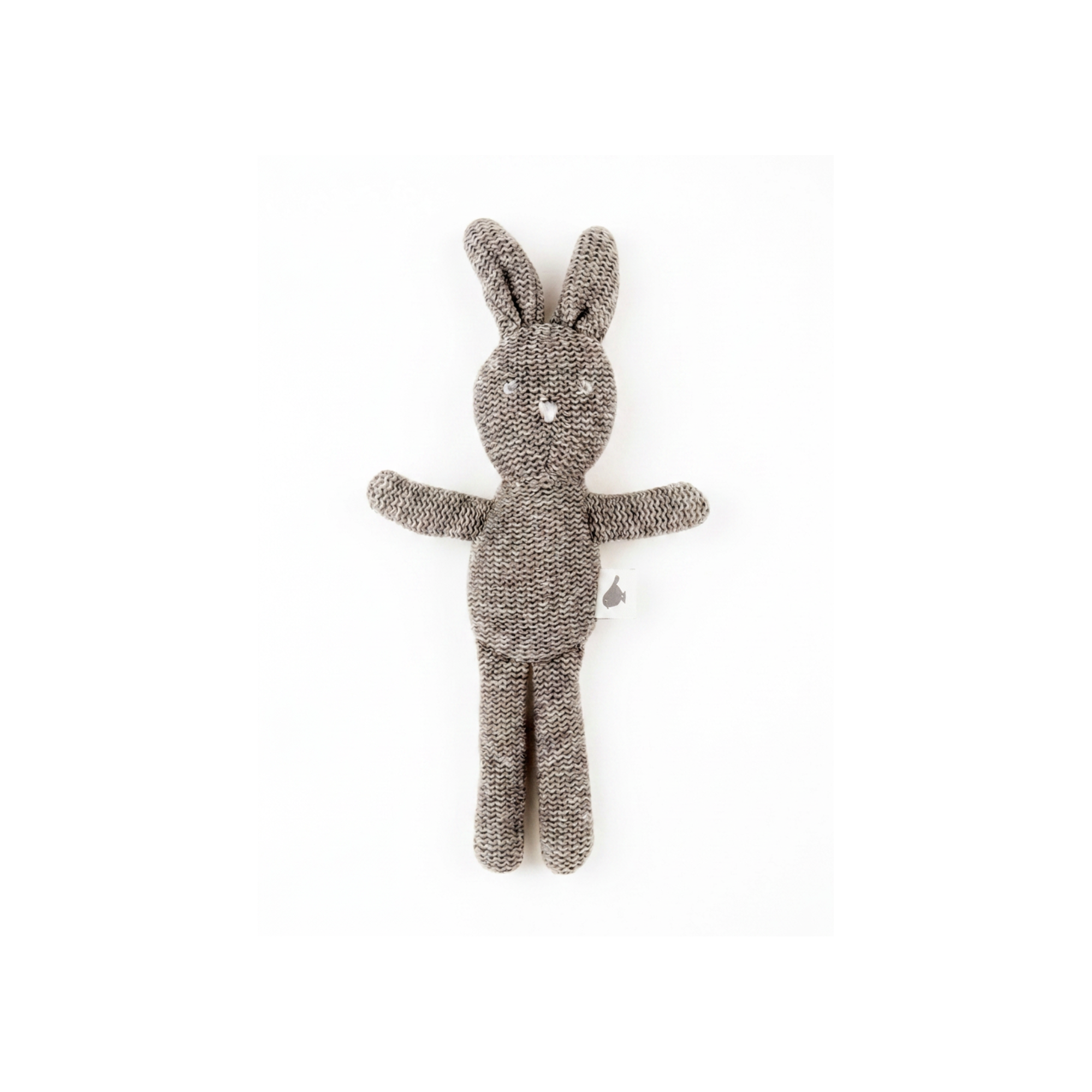 Grey Knitted Bunny Rattle