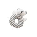 Grey & White Stripe Round Bear Rattle