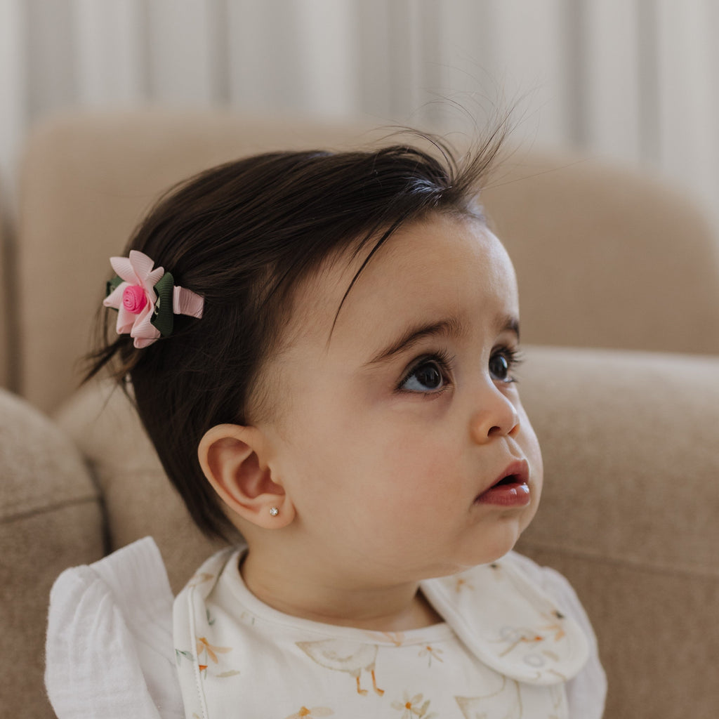 Rose Bow Hair Clip