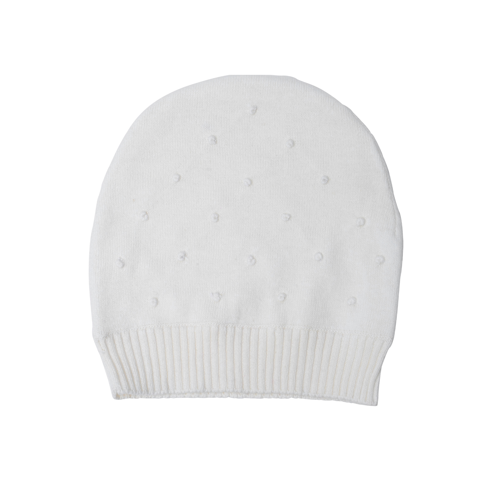 Cream Knot Knitted Beanie