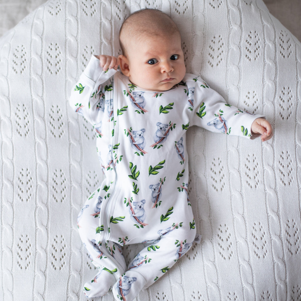 Koala Organic Cotton Zip & Footed Outfit