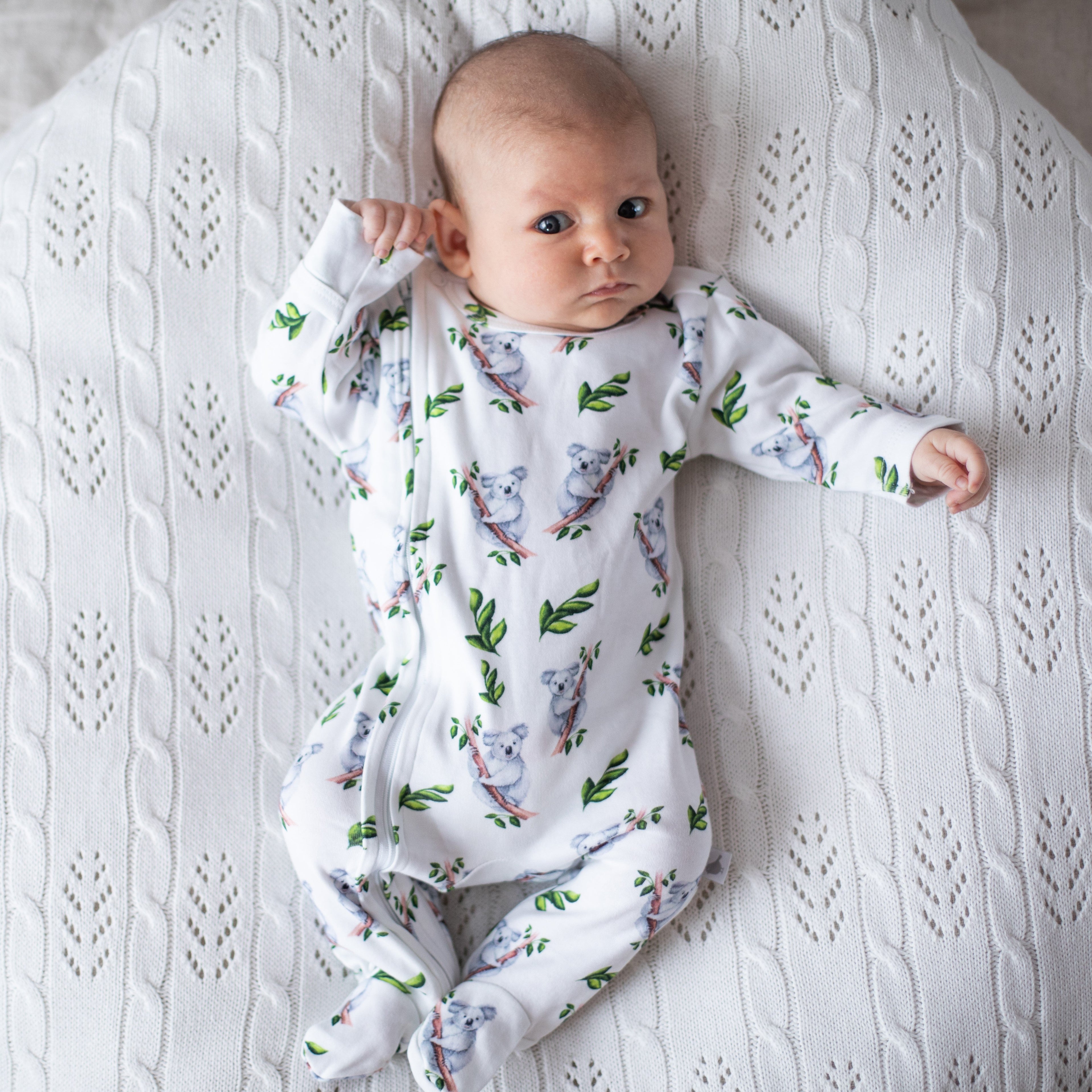 Koala Organic Cotton Zip & Footed Outfit