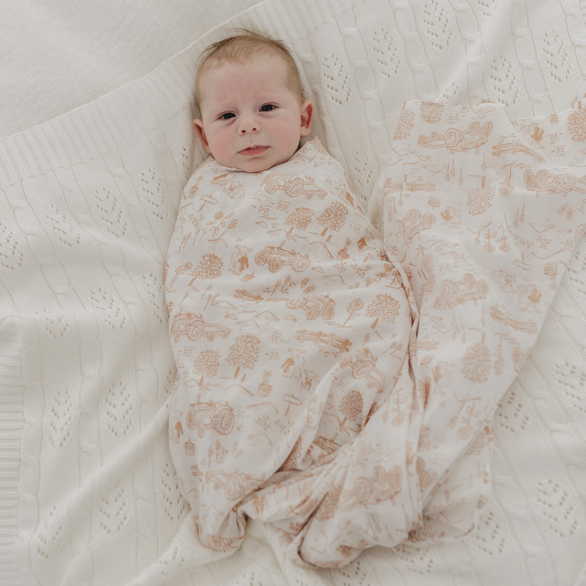 Latte Vintage Farm Muslin Wrap