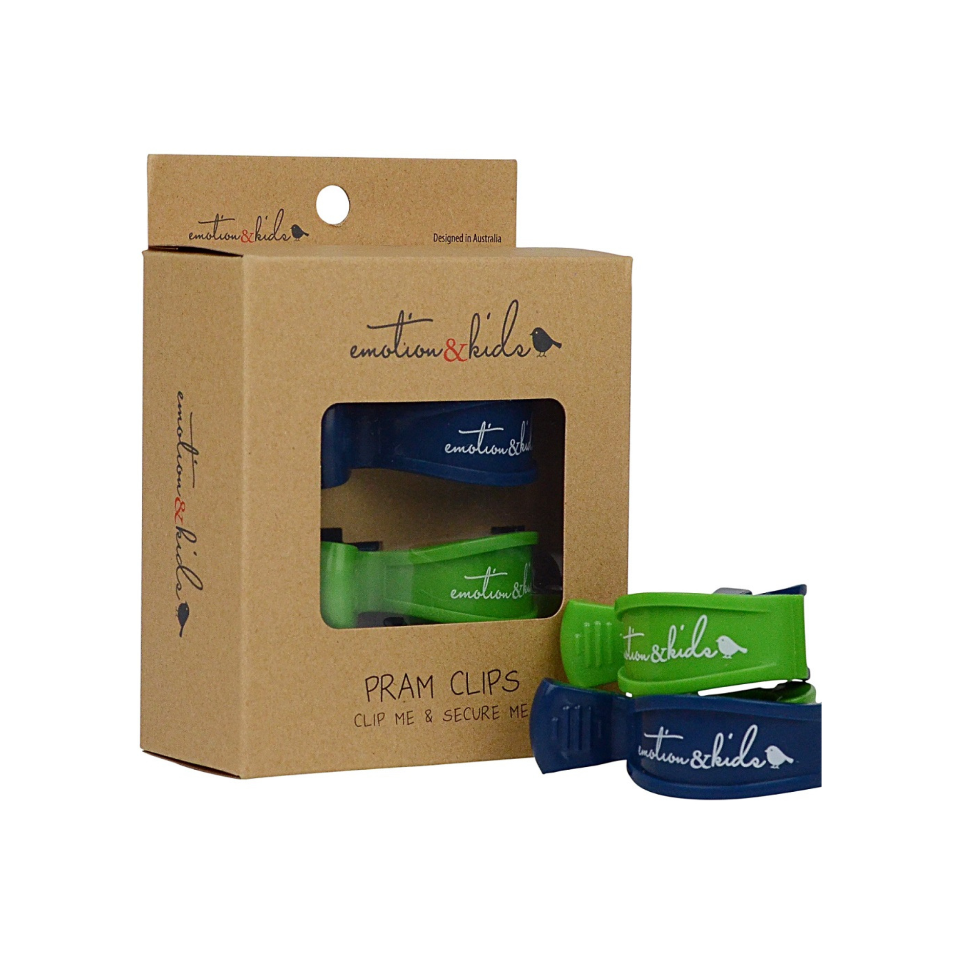 Navy & Green Pram Clips - 2 Pack