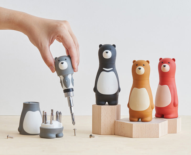 Grey Papa Bear Ratchet Screwdriver Set