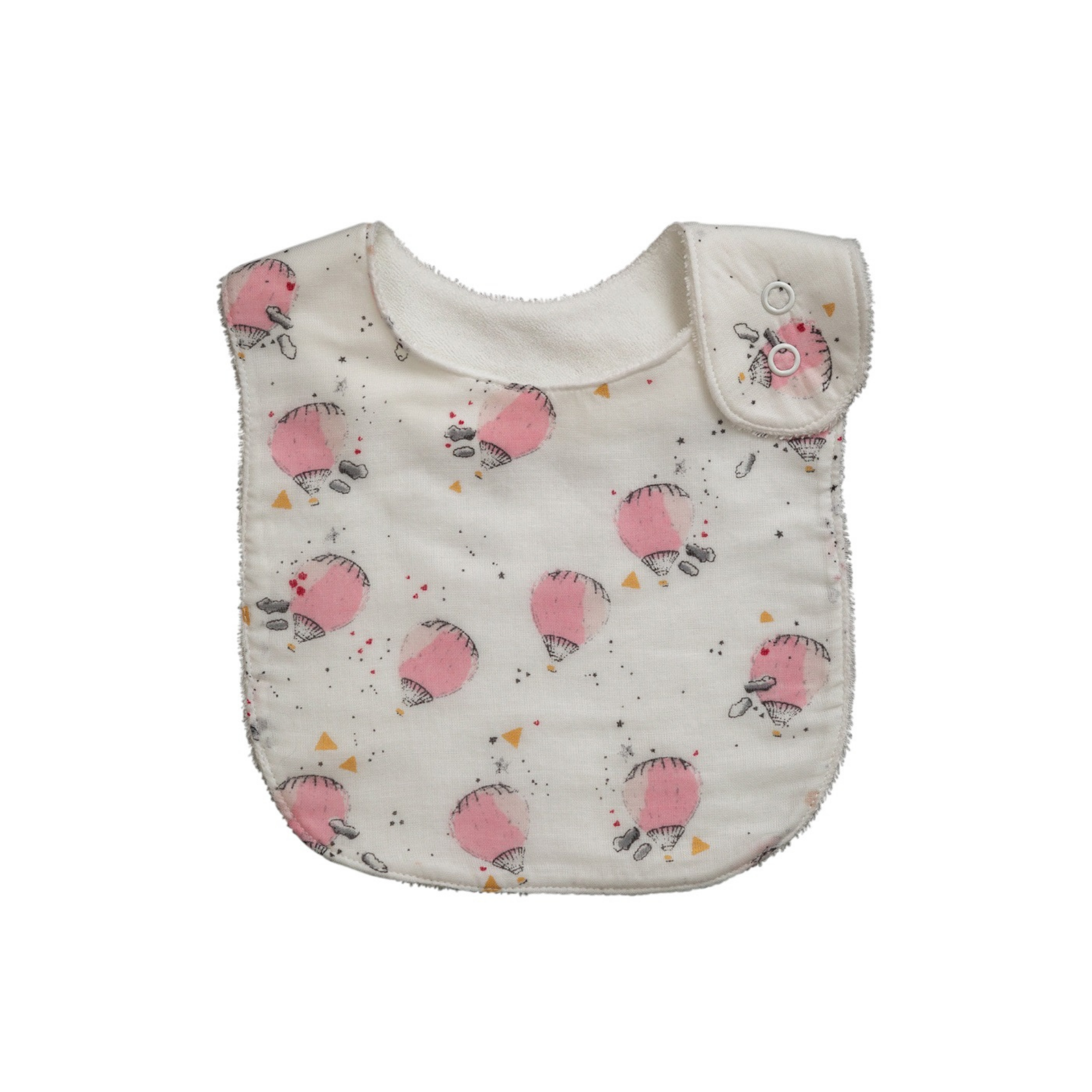 Pink Hot Air Balloon Muslin Bib