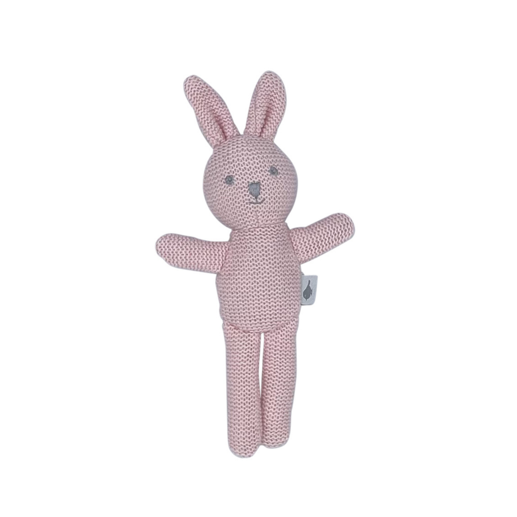 Pink Knitted Bunny Rattle