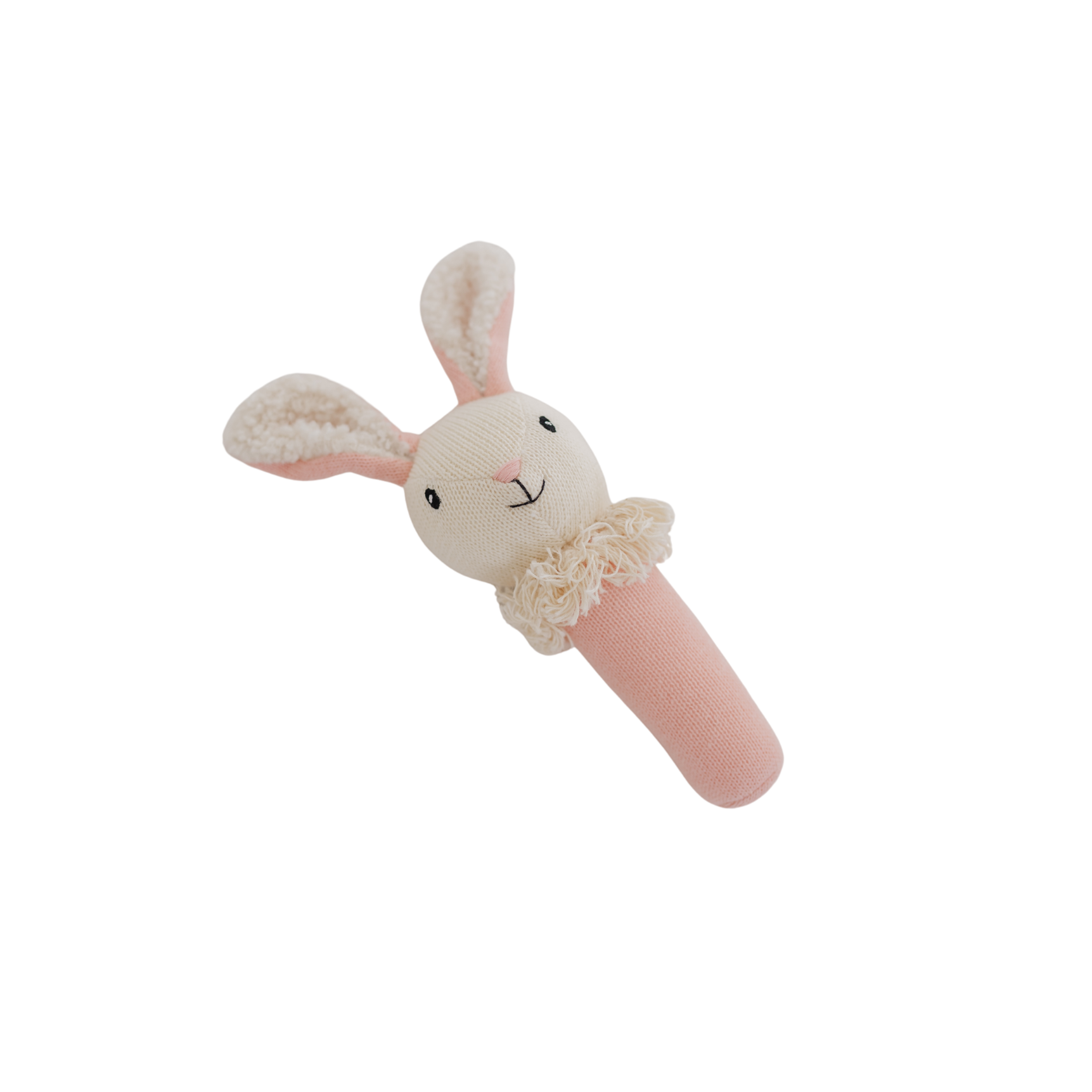 Pink Nibbles Bunny Knitted Rattle