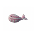 Pink & White Stripe Crochet Whale Squeaker