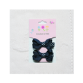 Navy Bow Hair Clips with Polka Dot Tie | 2 Pack