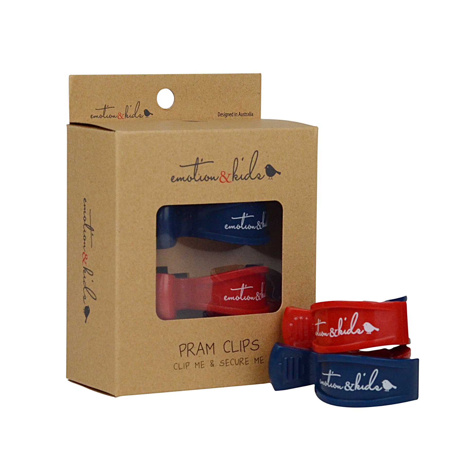 Navy & Red Pram Clips - 2 Pack