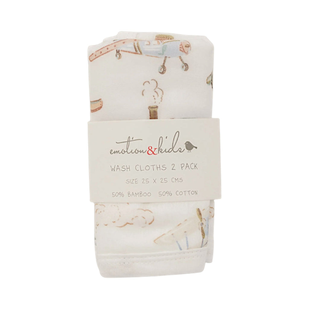 Vintage Transport Baby Washcloths - 2 Pack