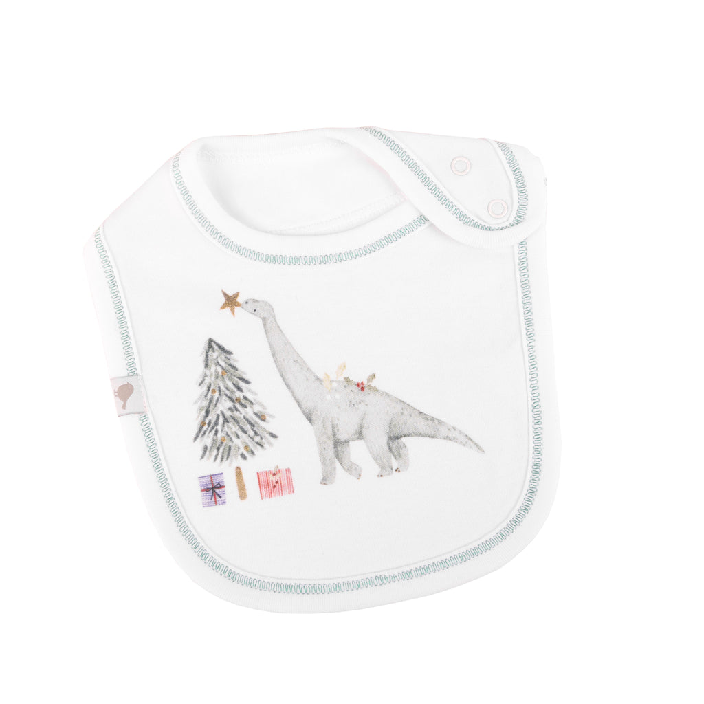 Christmas Dino Organic Cotton Bib