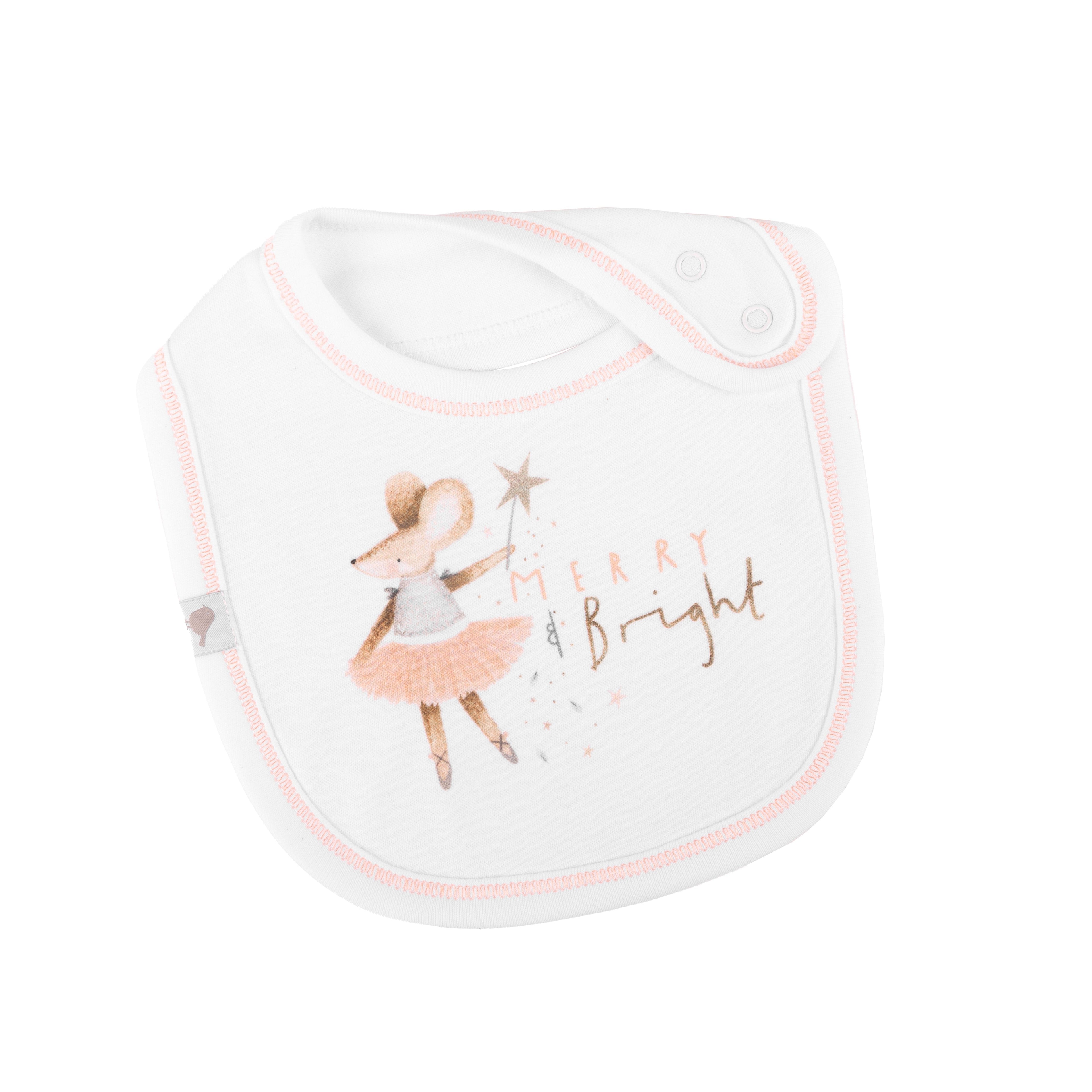 Christmas Magical Mouse Organic Cotton Bib
