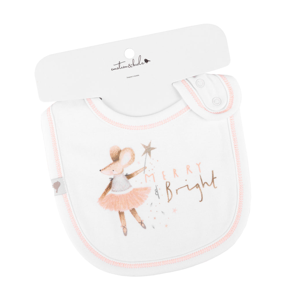 Christmas Magical Mouse Organic Cotton Bib